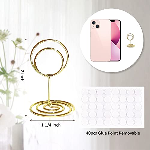 Molfuj 40 Pcs Mini Table Number Holders Short, Cute Place Card Holder For Weddings Table Number Stands Picture Holders For Centerpieces, Table Card Holders Small Wire Photo Holders Menu Clips (Gold) #TOP1