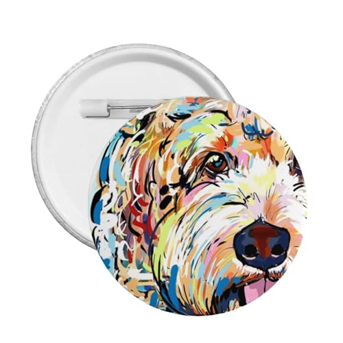 かわいいペット ビション・フリーゼ 犬柄 かわいい漫画ボタンバッジ 衣類バッグ装飾コスプレアクセサリー 安全ピン付きクラスメートギフト L