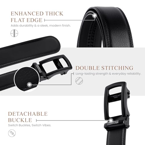 Image of HAMMONDS FLYCATCHER Genuine Leather Belt for Men - Perfect for Formal and Casual Wear - Adjustable Waistband up to 46 Inches - Autolock Belt for Formal and Casual Wear