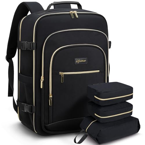 50L Waterproof Travel Backpack with Packing Cubes