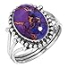 Jeweloporium 925 Silver Ring For Women - Men, Purple Copper Turquoise Stone Silver Ring Size 12, Handmade Silver Ring Size 12, Gift For Mom On Cocktail Party, 925 Silver Jewelry With Gemstone
