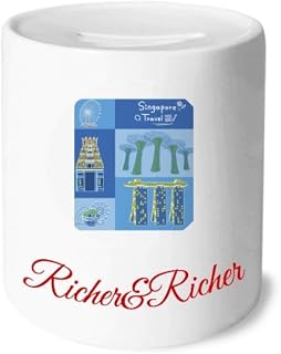 Singapore Travel Landmark Rich and Rich Bank Saving Box Coin