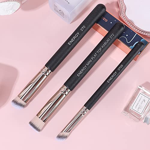 Energy Concealer Brush Set Professional Angle Under Eye Concealer Brushes Flat Top Perfect For Eye Concealer Foundation Blending Liquid Cream Or Flawless Powder Cosmetics Buffing Stippling #TOP6