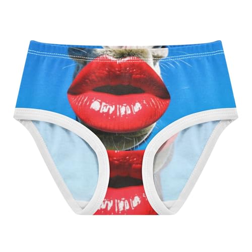 Toddler Underwear Floral 2t Cotton Panties for Girl Print Briefs Underpants Funny Horse Red Lipstick
