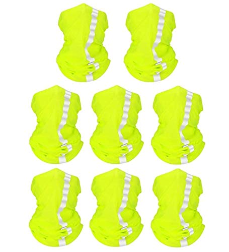 SATINIOR 8 Pcs Neck Gaiter Face Mask, Reflective Summer UV Protection Cooling Scarf Neon Breathable...