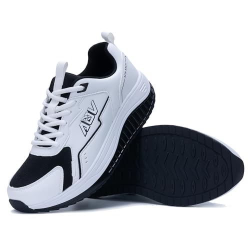 Image of Walking Shoes for Men Arch Support Plantar Fasciitis Shoes Orthotic Tennis Sneakers for Foot Pain Relief WhiteBlack US 11