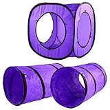 jojofuny Katzentunnel 3 Stück Faltbares Spielzeugset aus Polyester und Stahldraht mit Breitem Rohr Selbstgemacht zum Kombinieren in Verschiedene Formen für Kätzchen und Katzen