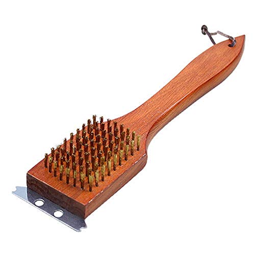 FCS Garden Grill Brushes Barbecue Brush & Scrape BBQ Cleaning Brush Brass for Grill BBQ Cleaner Brush for Weber Gas/Charcoal/Cast Iron/Porcelain/Ceramic/Stainless Steel Grates (Size : 3pcs)