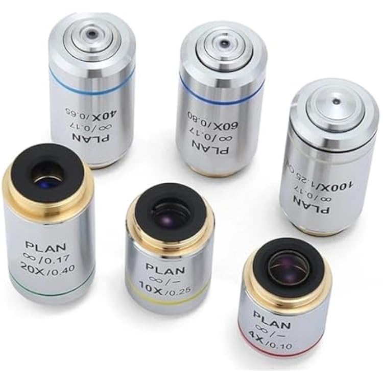 ZTBH Microscope Accessories Kit - 40X Microscope Objective - 195 Achromatic - Infinity Objective - Slides