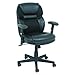 OIF Mesh/Faux Leather Mid-Back Chair Height-Adjustable T-Bar Arms, Black