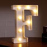 DyingSwan Led Marquee Letters, 26 Alphabet Light Up Letters, Small Led Letter Lights, Battery Powered Lighted Letter for Party, Table, Birthday Decor (F)