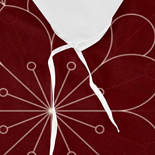 Parure de lit rouge à motifs géométriques et fleurs avec finitions soignées - 8
