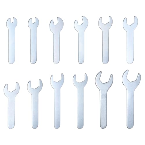 sourcing map Open End Wrench 4/5.5/7/8/11/12/13/15/17/19/22/23mm Metric U-Shaped Single Open Ended Spanner Super Thin Small Flat Head Galvanizing Wrench for Automotive Repair Furniture Assembly
