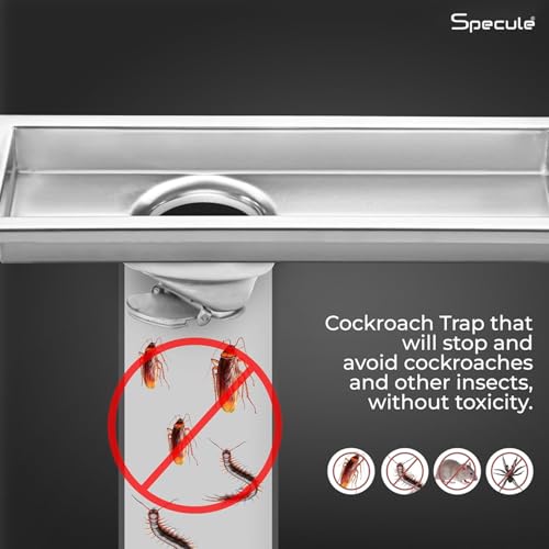 Image of Wave Shower Drain Channel |12 x 4 Inches |304 Stainless Steel | Waste Water Floor Drainer | Drain Channel Outdoor | Water Drainer for Bathroom| Drain with Side Hole
