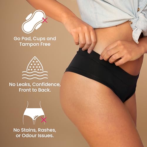 Image of REVAA Heavy Period Panty for Women & Girls (Pack of 1) Soft Cotton, Reusable & Leak Proof Menstrual Underwear, No Pads Required, Rash-Free Comfort, for Super Heavy Flow, Lasts Up to 2 Yrs
