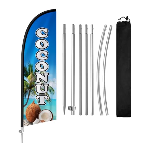 Drapeau en noix de coco publicitaire抗風 polyester mât acier entreprise