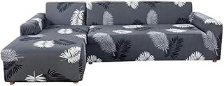 SearchI Sofa Cover L Shape Sofa Slipcover Pet protector Anti-slip Stain resistant Machine Washable Furniture Protector Modern Corner Sofa Covers (Black, Two Seaters+Two Seaters)
