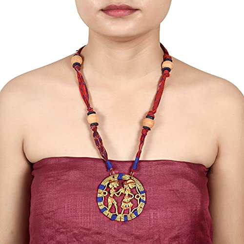 Image of AAKRITI ART CREATIONS Royal Empress Handcrafted Tribal Dhokra Necklace & Choker Collection | Artisan Ethnic Brass Jewelry with Oval & Square Designs, Amulet & Talisman Styles for Women