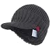 Janey&Rubbins Knit Visor Brim Beanie Hats Fleece Lined Skull Ski Caps (Dark gray)