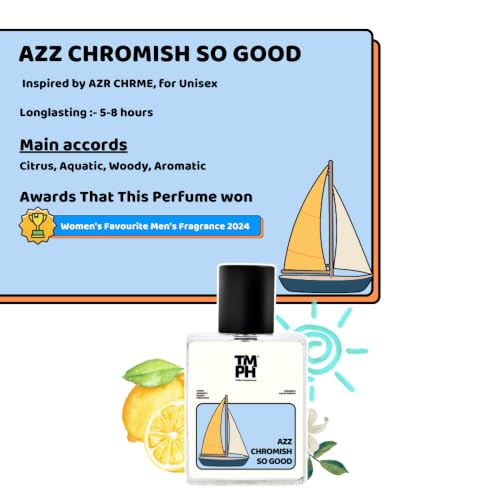 Image of TMPerfumehouse AZZ CHROMISH SO GOOD EDP for Men & Women | Fresh, Aquatic & Long Lasting Perfume Spray | Citrus, Woody & Aromatic Fragrance | Luxury Gift for Him & Her | TMPH | 50ml