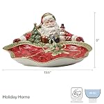 Fitz and Floyd Holiday Home Santa Figural Serving Bowl 135 inch Red