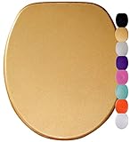 Glitzer WC Sitz, viele schöne Toilettendeckel zur Auswahl, hochwertige und stabile Qualität aus Holz (Glitzer Gold)