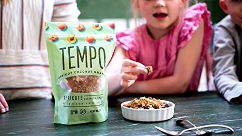 Miniatura 7 de TEMPO GRANOLA Granola orgánica de albaricoque y coco y almendras (paquete de 6) avena orgánica sin gluten, alta en proteínas, baja en azúcar,