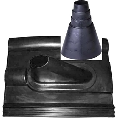 erenLINE® Dachabdeckung Frankfurter Pfanne schwarz; inkl. Gummimanschette.die Alternative zum Bleiziegel [Dachpfanne Dachziegel] Cover