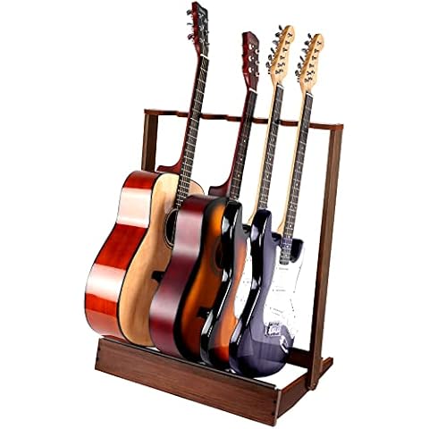 Snigjat Guitar Stand for Multiple Guitars (6 Electric or Bass, or 4 Acoustic Guitars), Wood Guitar Rack for Home, Studio, Guitar Display Rack Stand, Foldable Floor Guitar Holder, Guitar Gift for Men Cover