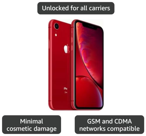 Image of Apple iPhone XR, US Version, 256GB, Red - GSM Carriers (Renewed)