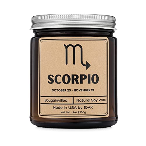 1OAK Scorpio Candle - Astrology Candle - Scorpio Gifts Women - Soy Wax Candle - Zodiac Gifts - Astrology Gifts for Women - November Birthday Gifts for Women