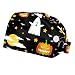 Halloween Pumpkin Specter 2 Pieces Unisex Working Caps with Buttons Adjustable Bouffant Hats Tie Back Caps