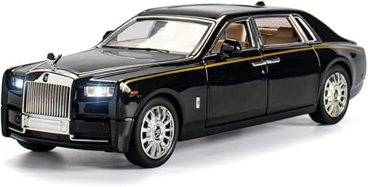 Image of Rolls Royce Phantom Diecast Car Model 1:32 Scale | Metal Pull Back Toy Car with Openable Doors, Sound & Light Toys | Birthday Gift for Kids Boys & Girls (Colour as a per Stock)