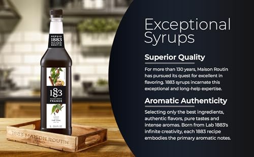 Image of 1883 Chai Tea Syrup for Drinks - 1 Liter Plastic Bottles (Pack of 6)