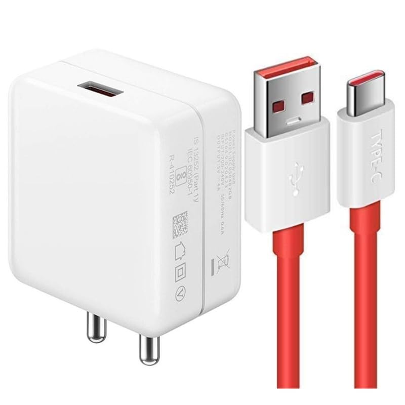 Image of Charger for OnePlus Nord 10 / 9R / 9 Pro / 8 /8 Pro / 7T / 7T Pro / 7 /7 Pro / 6 / 6T Series USB 4.0 with Type C Dash Charging Data Cable Charge & Data Syn -FT-RED