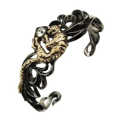 T-KEIGO パルメットウォーター タイガー バングル BKG ブラック ゴールド