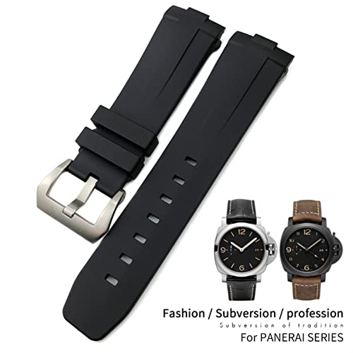 Bracelet silicone 24mm pour Panerai interface incurvée sans vide
