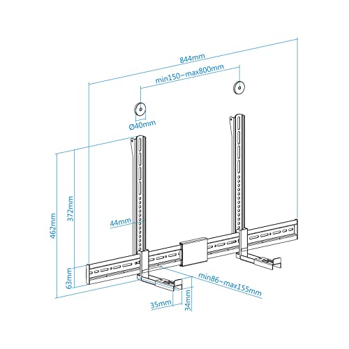 Tooq TQSBM-01 - Supporto Universale Per Soundbar A Installazione Multipla, Nero - 7
