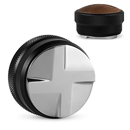 MHW-3BOMBER 53mm Coffee Distributor Espresso Distribution Tool Adjustable Height Espresso Leveler Stainless Steel Wedge Base Fit for 54mm Portafilter T6091L4-OS