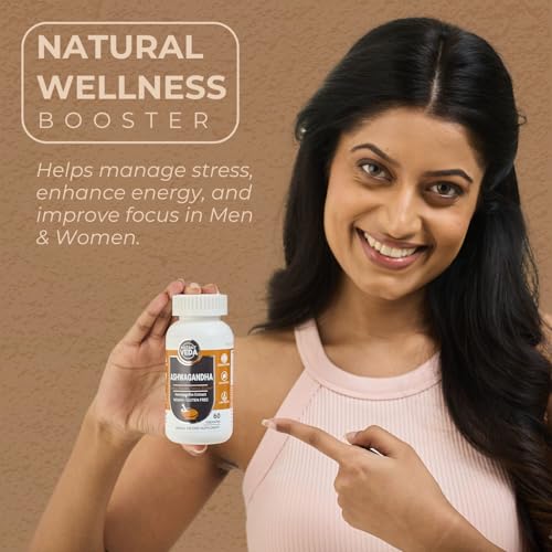 Image of Ashwagandha Capsules | 5% Withanolides | 100% Pure Root Extract | Stress Relief, Energy & Immunity Booster, Performance & Recovery Support | For Men & Women | 60 Capsules