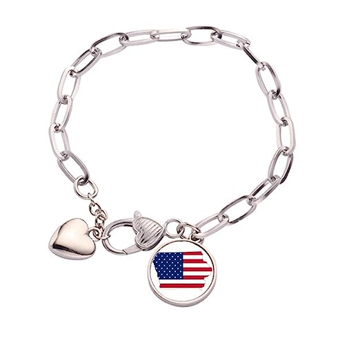 Bracelet chaîne cœur Iowa une breloque en métal idéale pour offrir