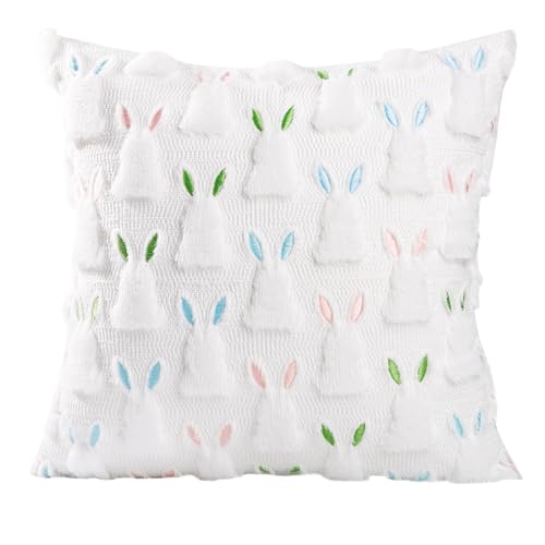 ALFEVA Easter Pillow Covers 18" x 18" Set of 2, Easter Decorations Cute Soft Plush Bunny Throw Pillow, Spring Farmhouse Decorations for Home Sofa Couch Living Room Bedroom ALFEVA Easter Pillow Covers 18" x 18" Set of 2, Easter Decorations Cute Soft Plush Bunny Throw Pillow, Spring Farmhouse Decorations for Home Sofa Couch Living Room Bedroom - Image 8