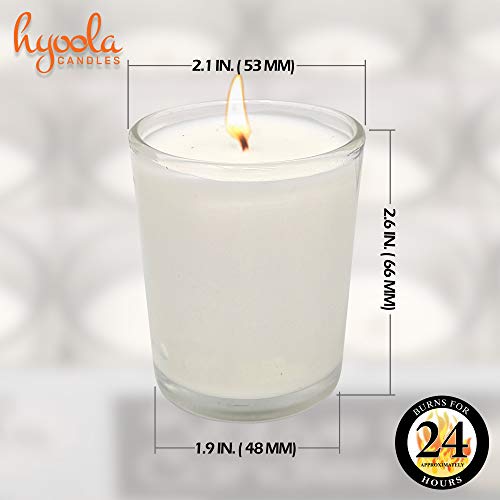 Hyoola White Votive Candles In Glass - Pack Of 24 Votive Candle - 24 Hour Burn Time - Unscented Votive Candles - Glass Votives #TOP2