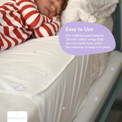 Image of Peejamas 2 Pack Potty Training Pee Pads for Kids, Toddler - 100% Waterproof, Non Slip & Reusable Mattress Protector - Fits Twin Mattresses up to 14 inch Deep, 38 inch W x 30 inch L