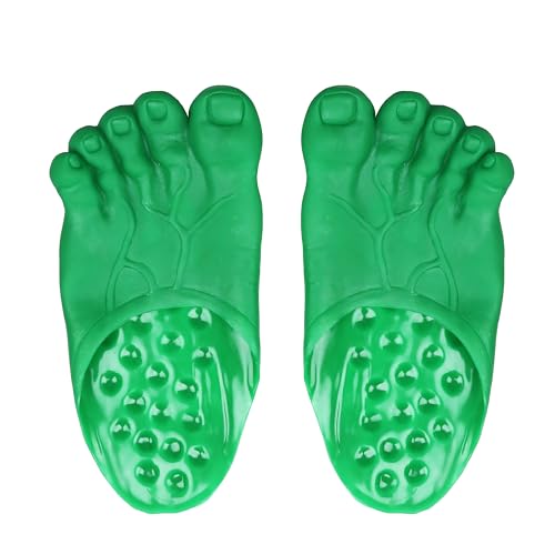 Chambom Funny Feet Slippers - Halloween Costumes Barefoot Slippers Novelty Plastic Costume Feet Toe Shoe Costume Accessories Gag Gifts White Elephant Gifts - Green