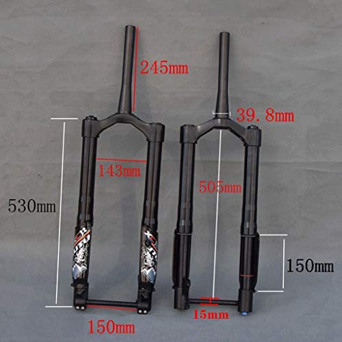 Gxfwjd Fat Bike Downhill Fork 26 Inch Bicycle Suspension Fork 150Mm Width For Atv/Mtb/Bmx Fat Tire 4.8" Air Shock Absorber 1-1/2" Damping Adjustment Disc Brake Thru Axle 15Mm 130Mm Travel #TOP4