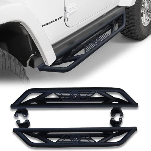 Estribos laterales de acero negro para Jeep Wrangler JK 2007-2018 miniatura 1