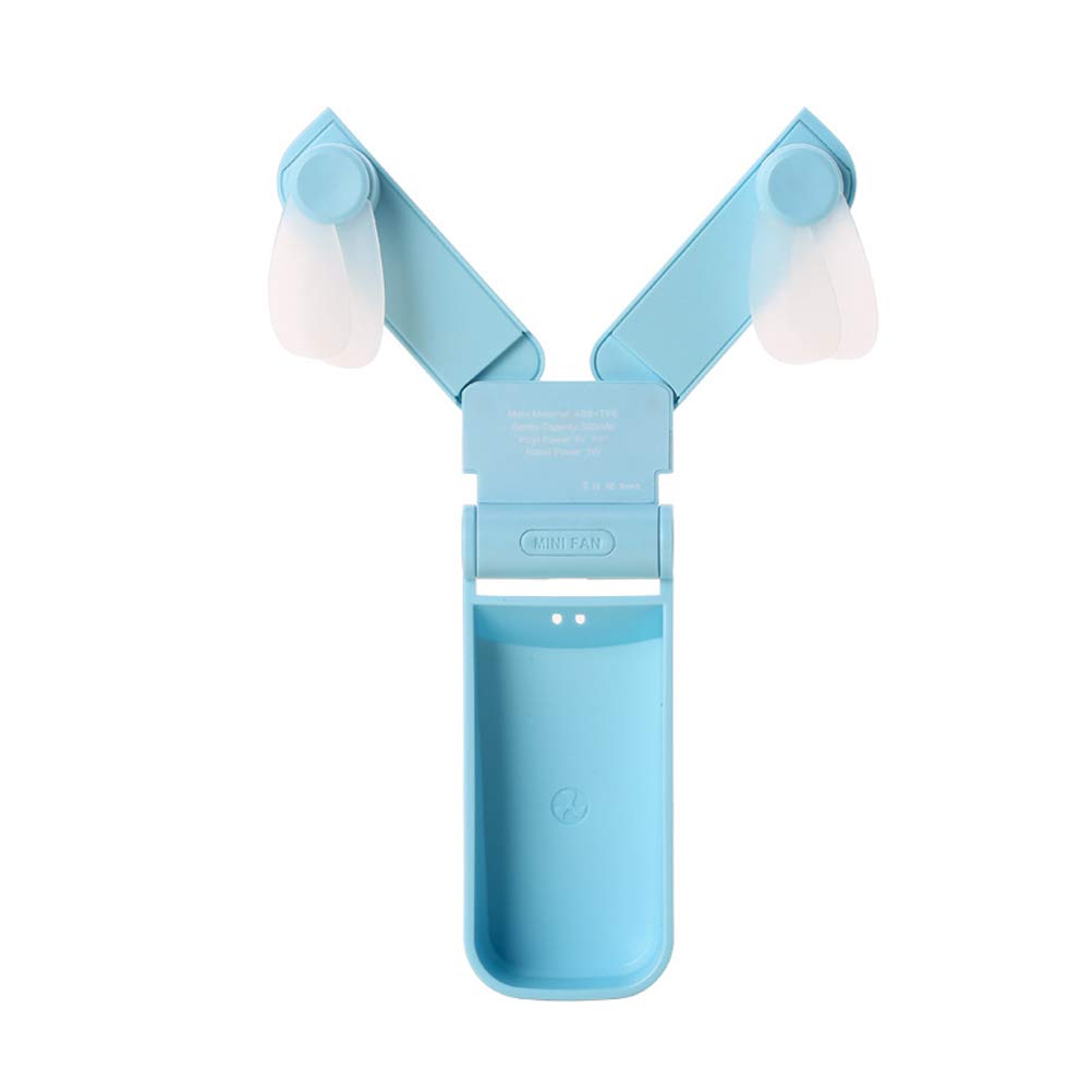 Ventilador plegable de doble cabezal que soluciona el calor en espacios sin enchufe