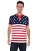 Tipsy Elves Men's American Flag Polo Shirt: Medium