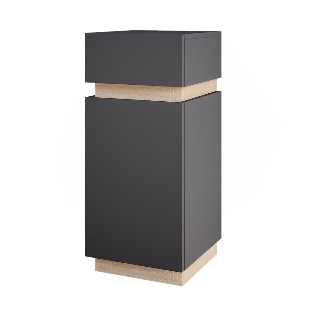 Vicco Mobiletto bagno Gloria, Antracite, 33 x 75.5 cm con anta e cassetto, con apertura per sifone e compatibile con la serie Gloria
